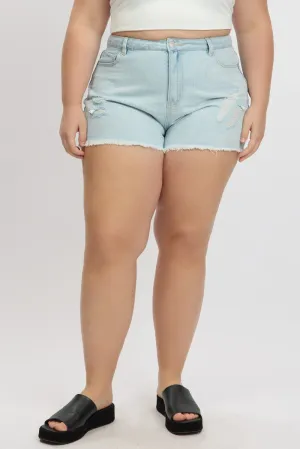 Denim Relaxed Shorts High Rise Seasonal Fashion