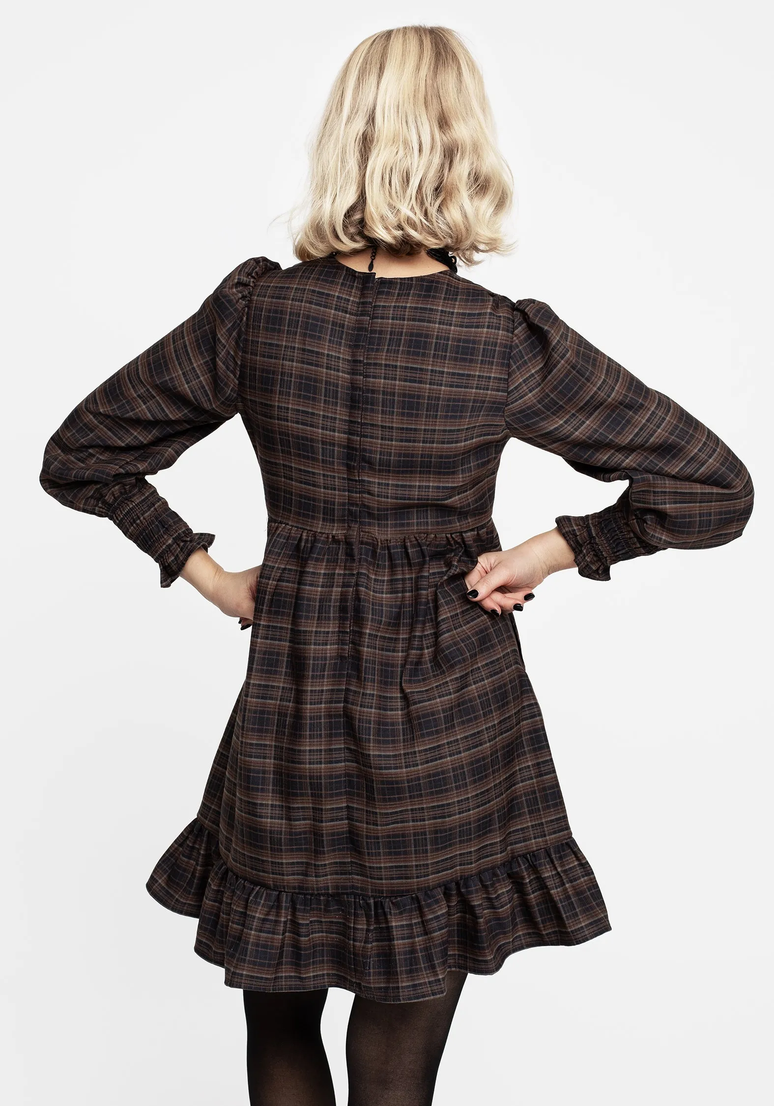 Embla Check Mini Smock Dress Cozy Design