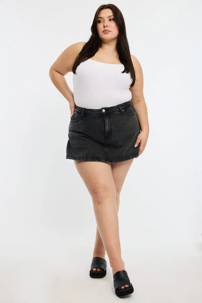 Denim Skorts High Rise Seasonal Drop