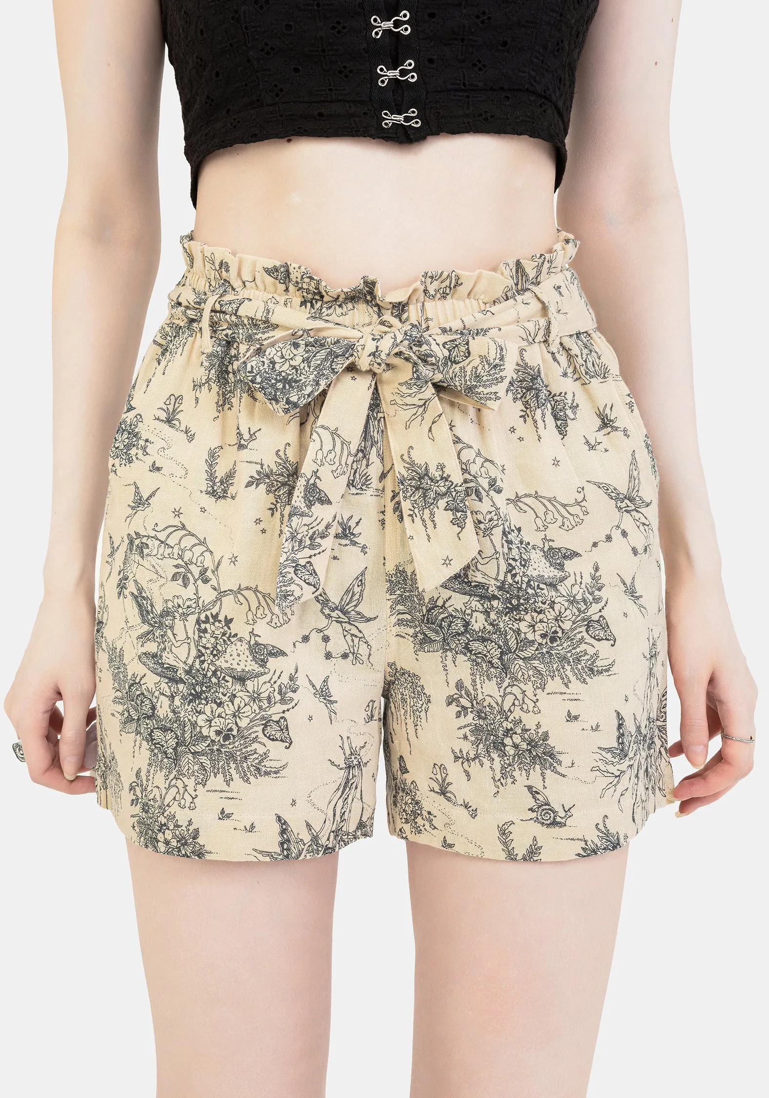 Cool Fit easy-care item Maypole Cotton Print Paperbag Shorts
