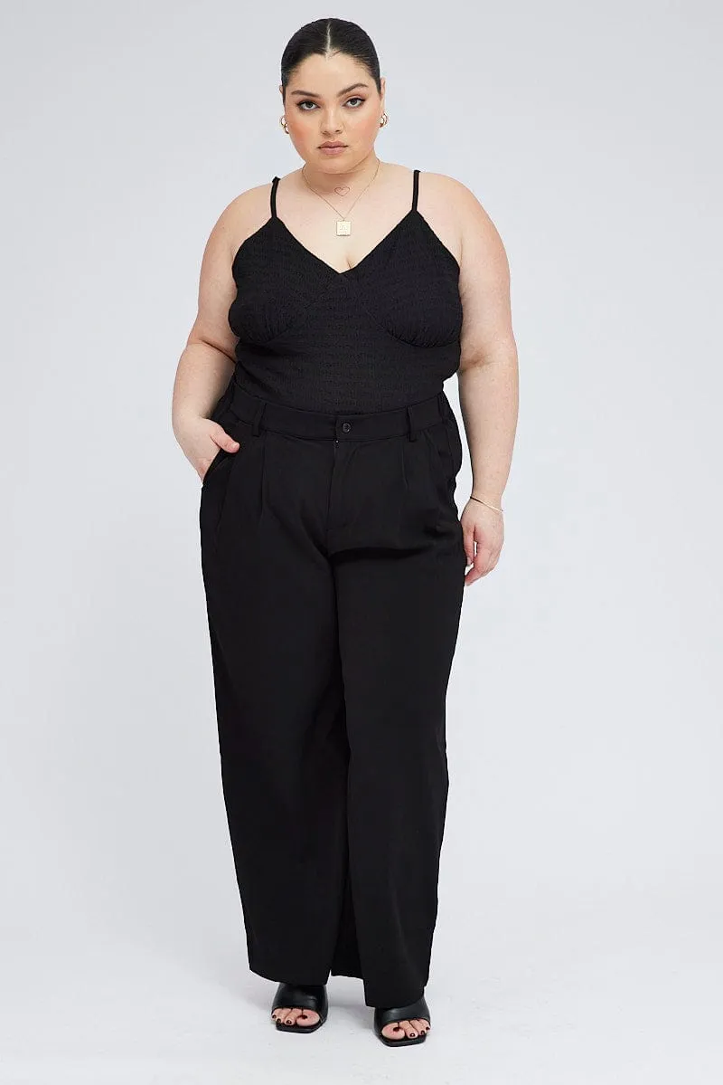 ArticulatedJoints Black Wide Leg Pants High Rise