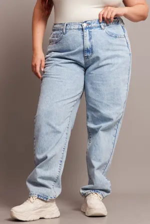 Neutral Piece Denim Mom Jeans High Rise Acid Wash
