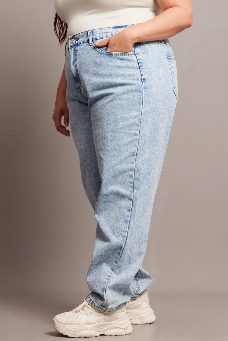 Denim Mom Jeans High Rise Acid Wash Seasonal Wardrobe