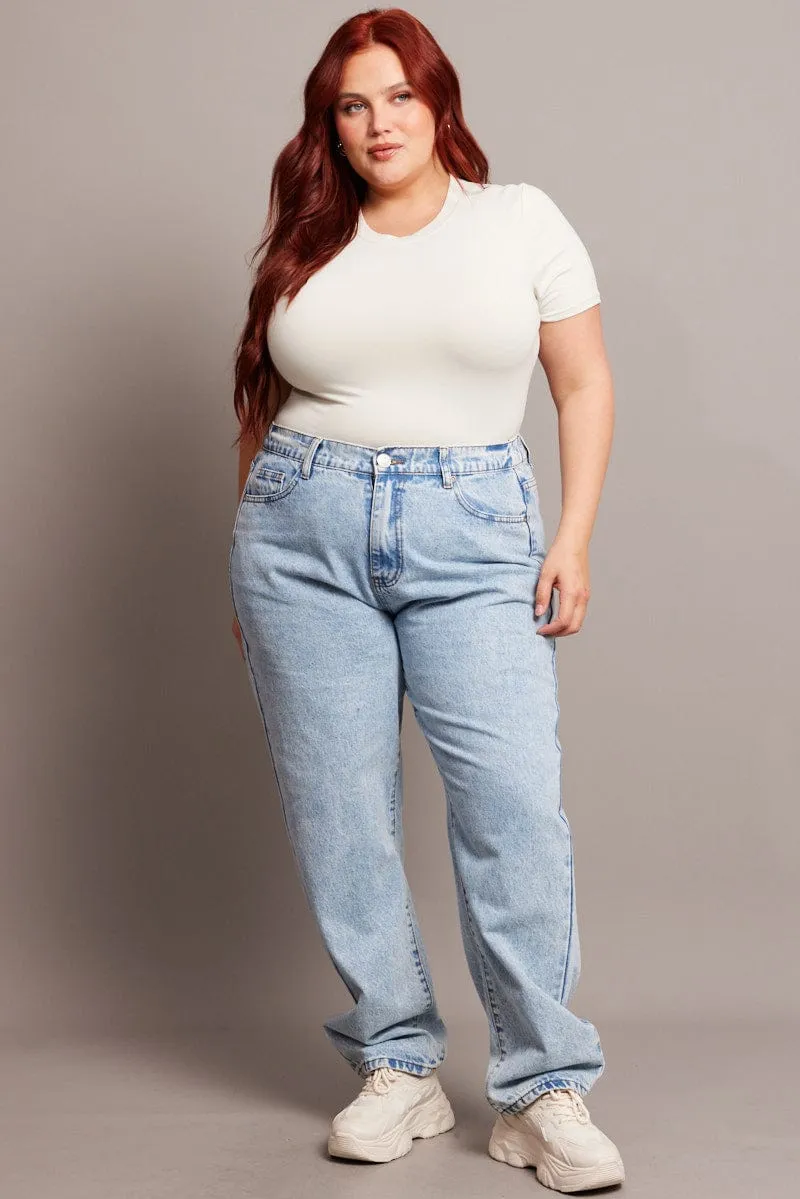 Denim Mom Jeans High Rise Acid Wash Weekend Style Rainy Day