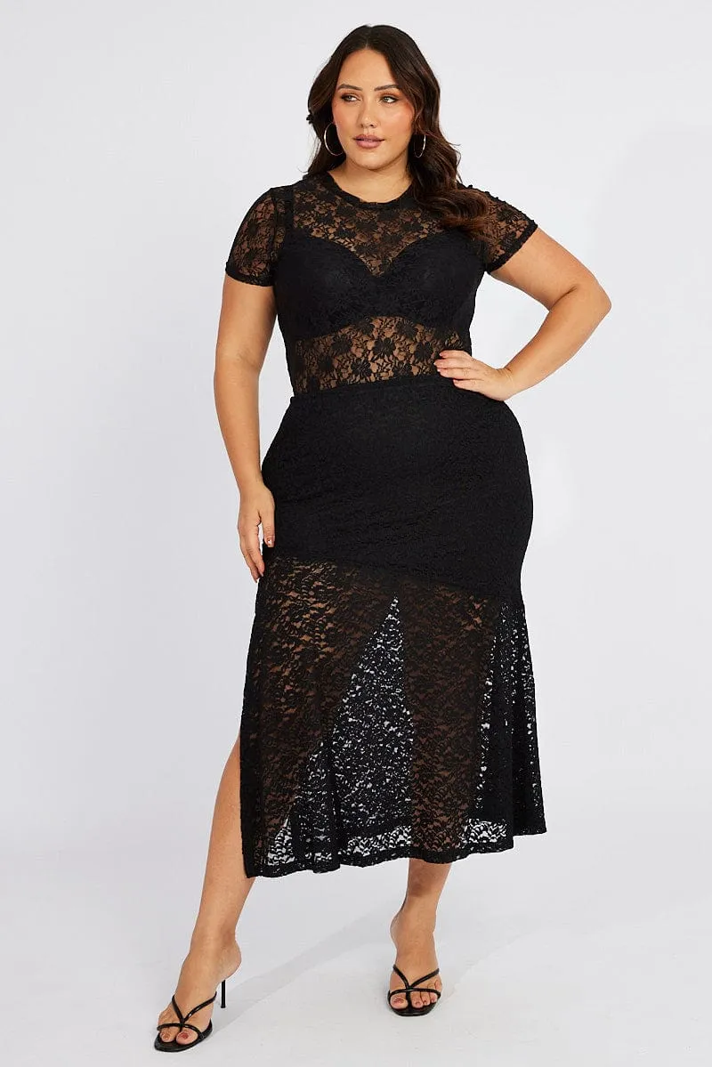 Classic Choice Black Lace Maxi Skirt