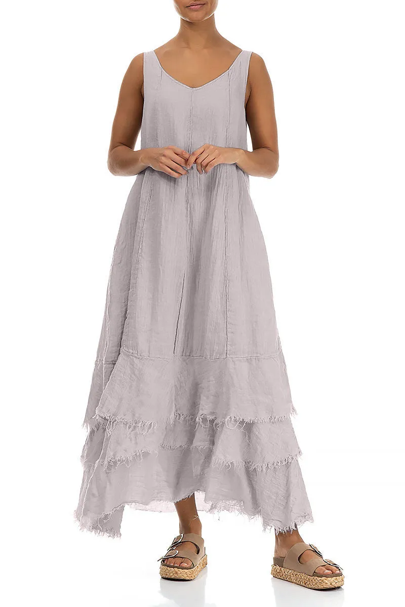 Layered Clothing Comfortable Shorts Maxi Greige Gauze Linen Dress