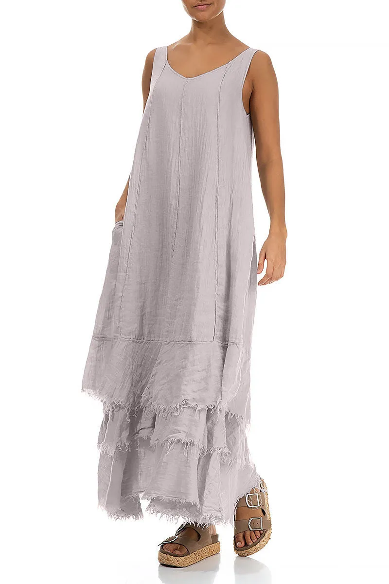 Maxi Greige Gauze Linen Dress Rain Fit