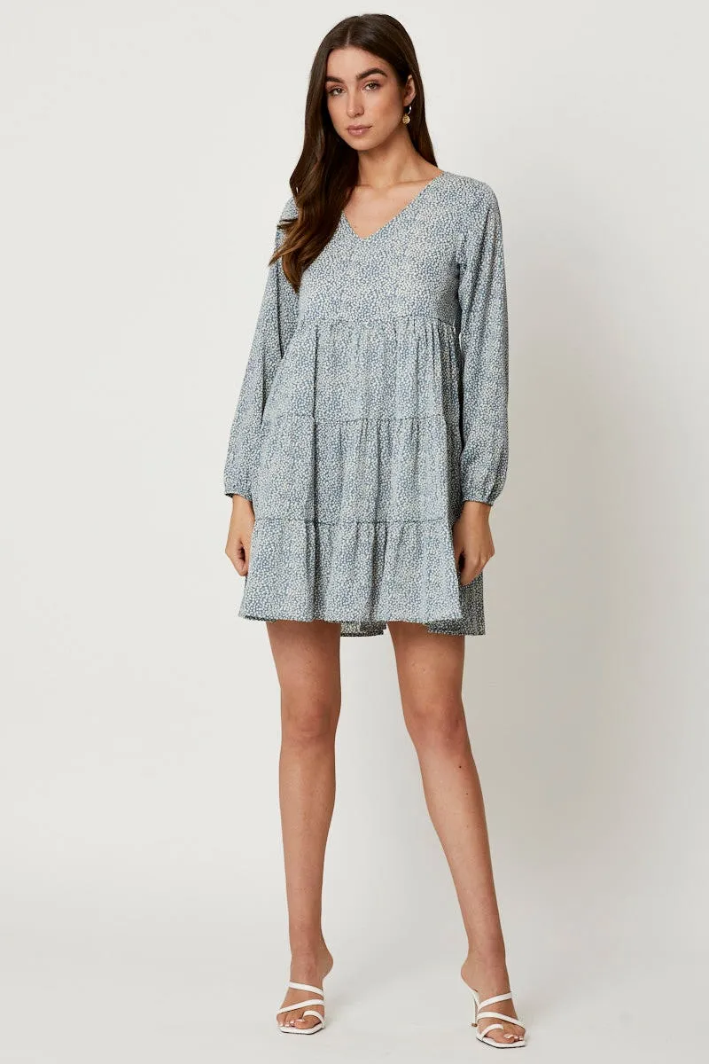 Reinforced Knees Luxury Core Print Skater Dress