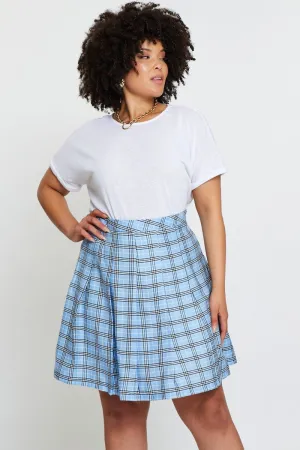 Check Mini Tennis Skirt Pleated Ventilated Slits Vegan Material