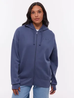 athletic shoes Seamless construction Temra Back Logo Zip-Up Hoodie - Blue