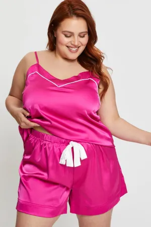 H Pink Piping Pj Cami Pyjama Set SeamlessPockets