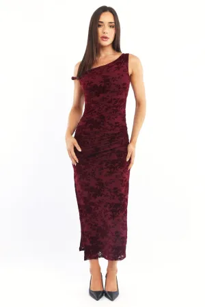 Run Glow GentleWaistband Red Bodycon Dress Burnout