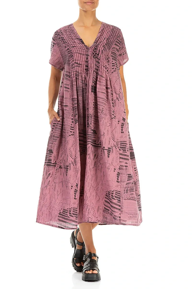 Romantic Mauve Taupe Serenity Linen Dress AntiPilling Surface