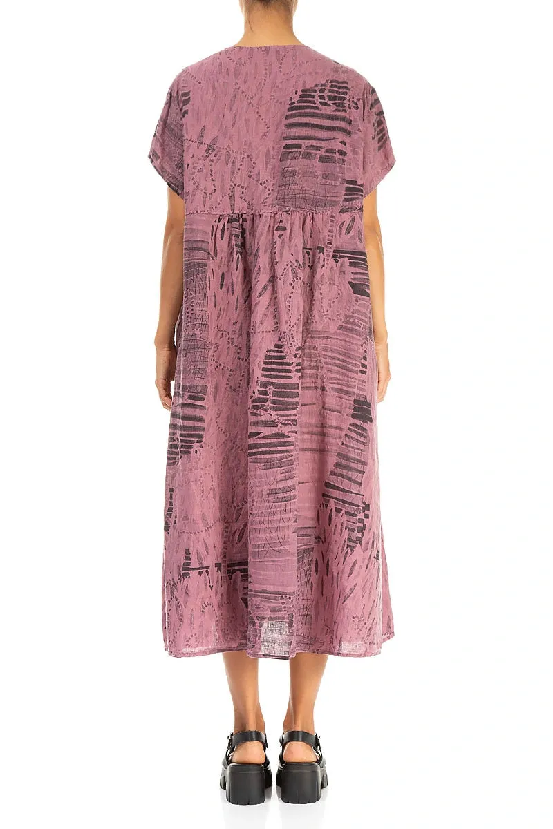 Romantic Mauve Taupe Serenity Linen Dress DoubleStitched