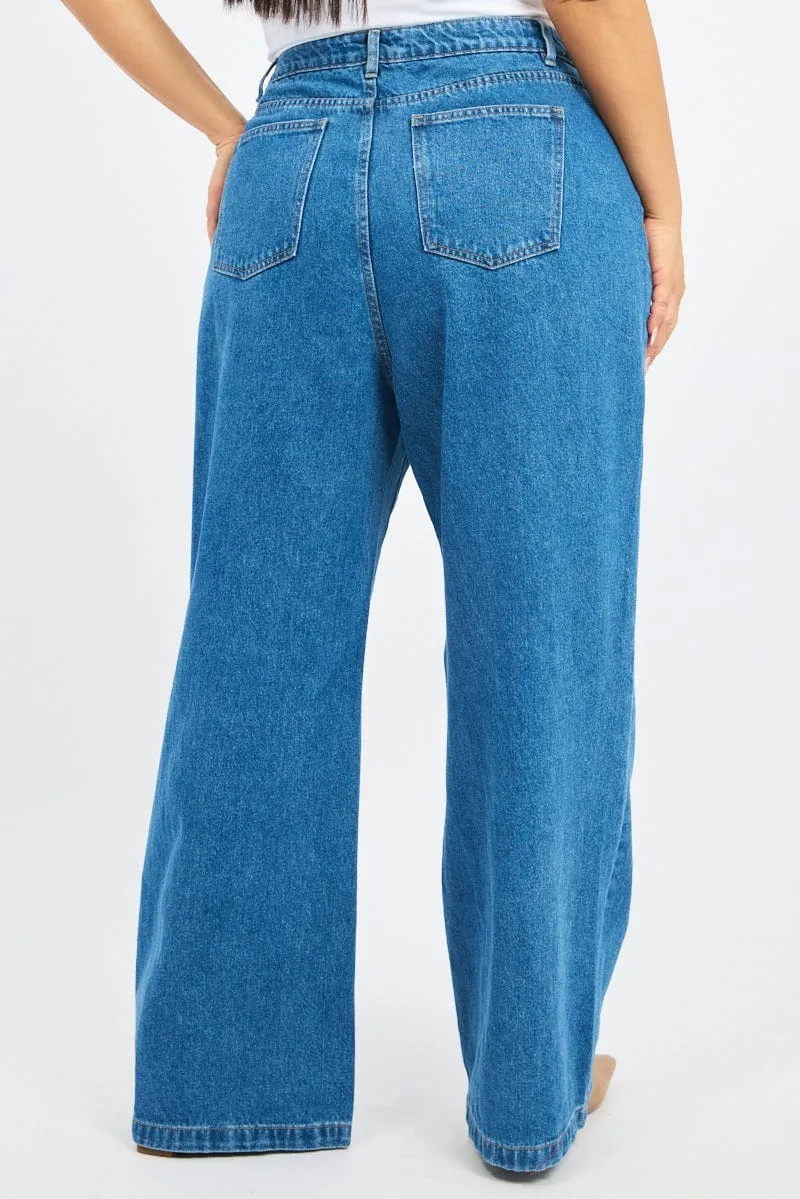 Party Look Sunny Vibes Couple Look Denim Wide Leg Jeans High Rise