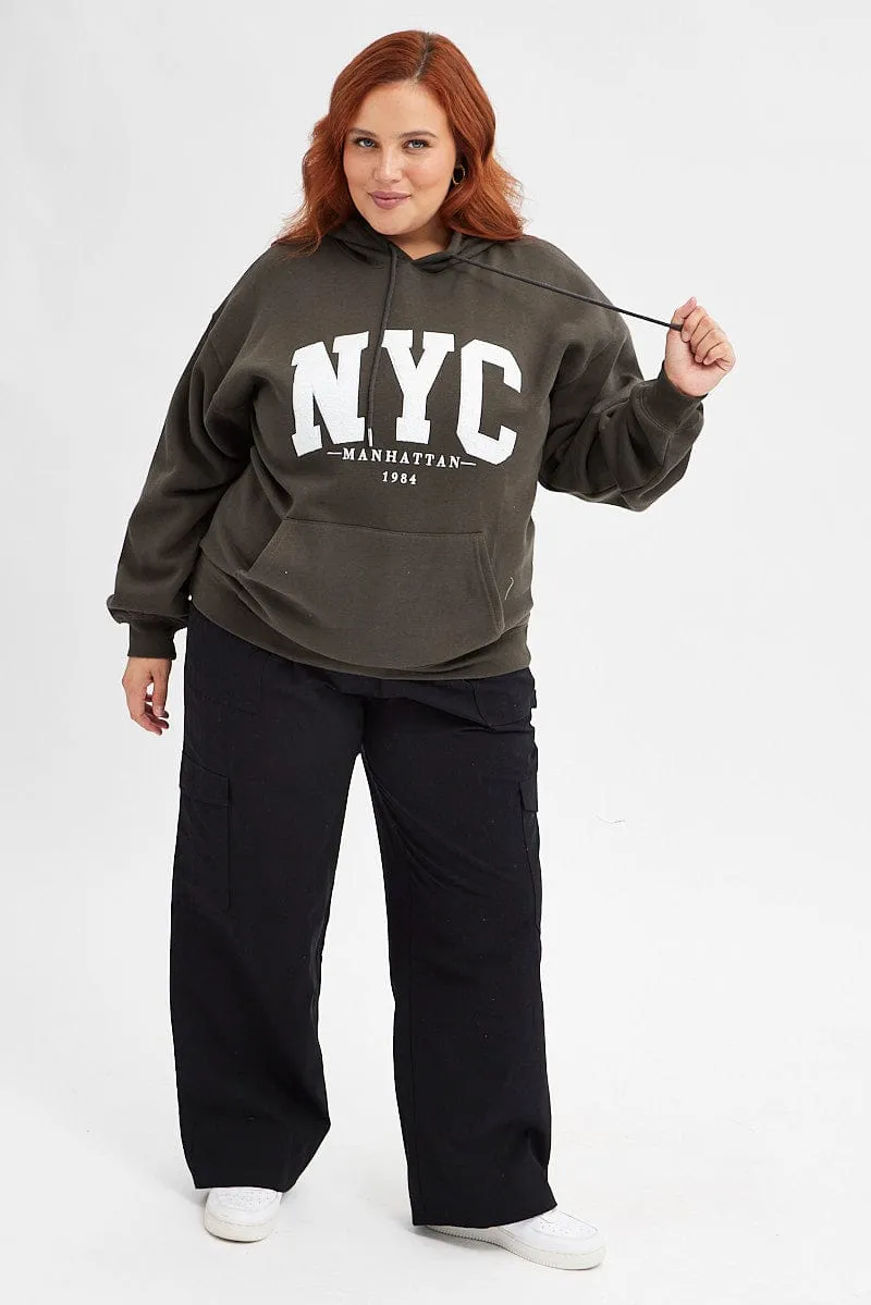Grey Hoodie Sweatshirt Pocket Nyc Embroidered Oversized product future prospects