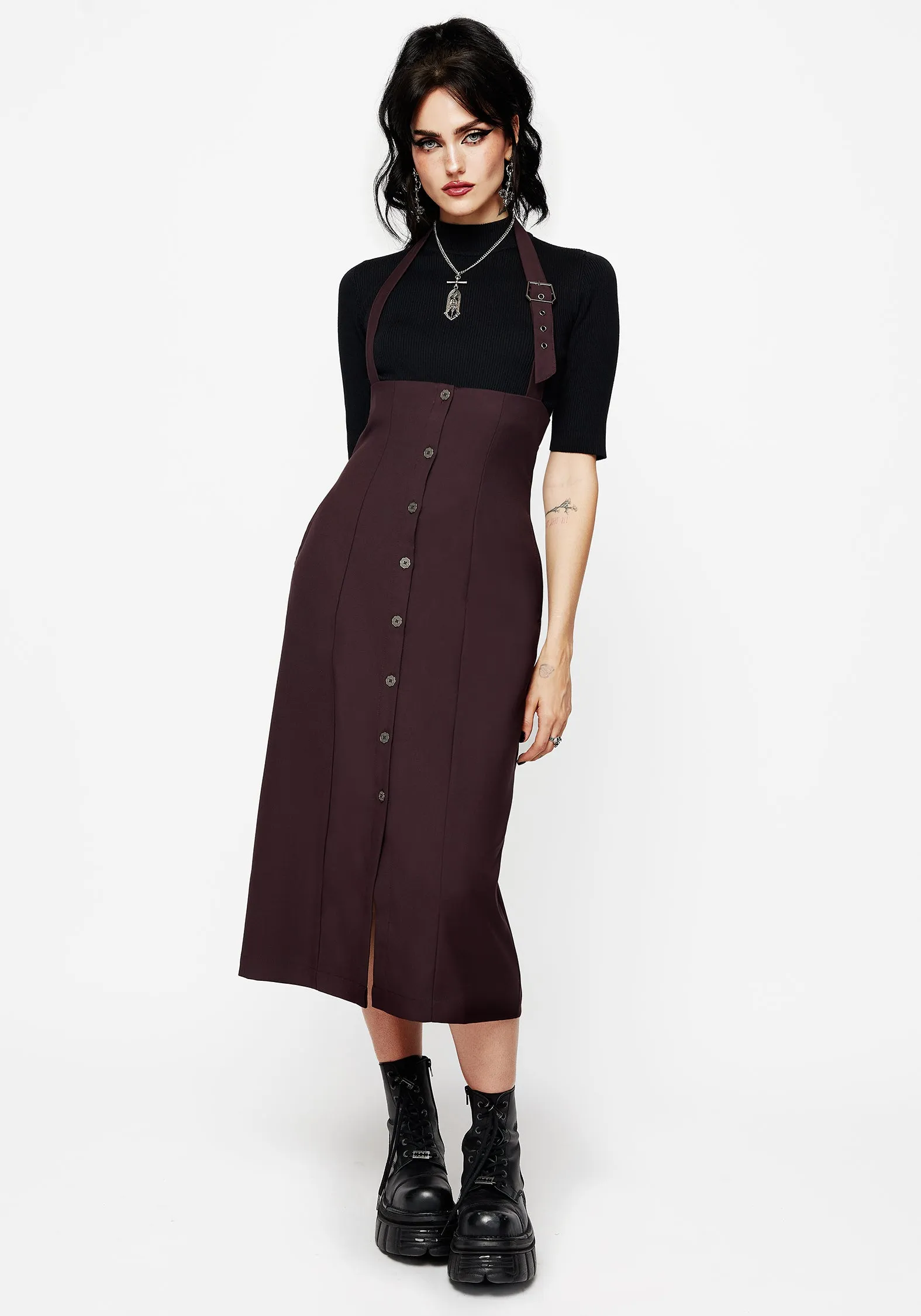 Day-To-Night Wear New Age Halter Neck Pinafore Midi Dress