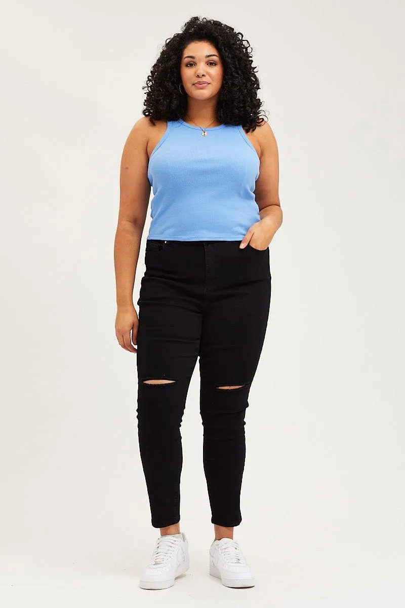 Blue Rib Tank Top HeatReflective Lining