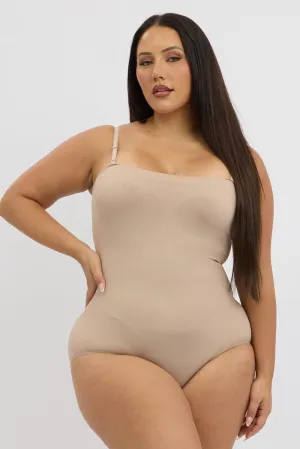 Beige Seamless Sculpting Bodysuit Global Edge Easy Layer
