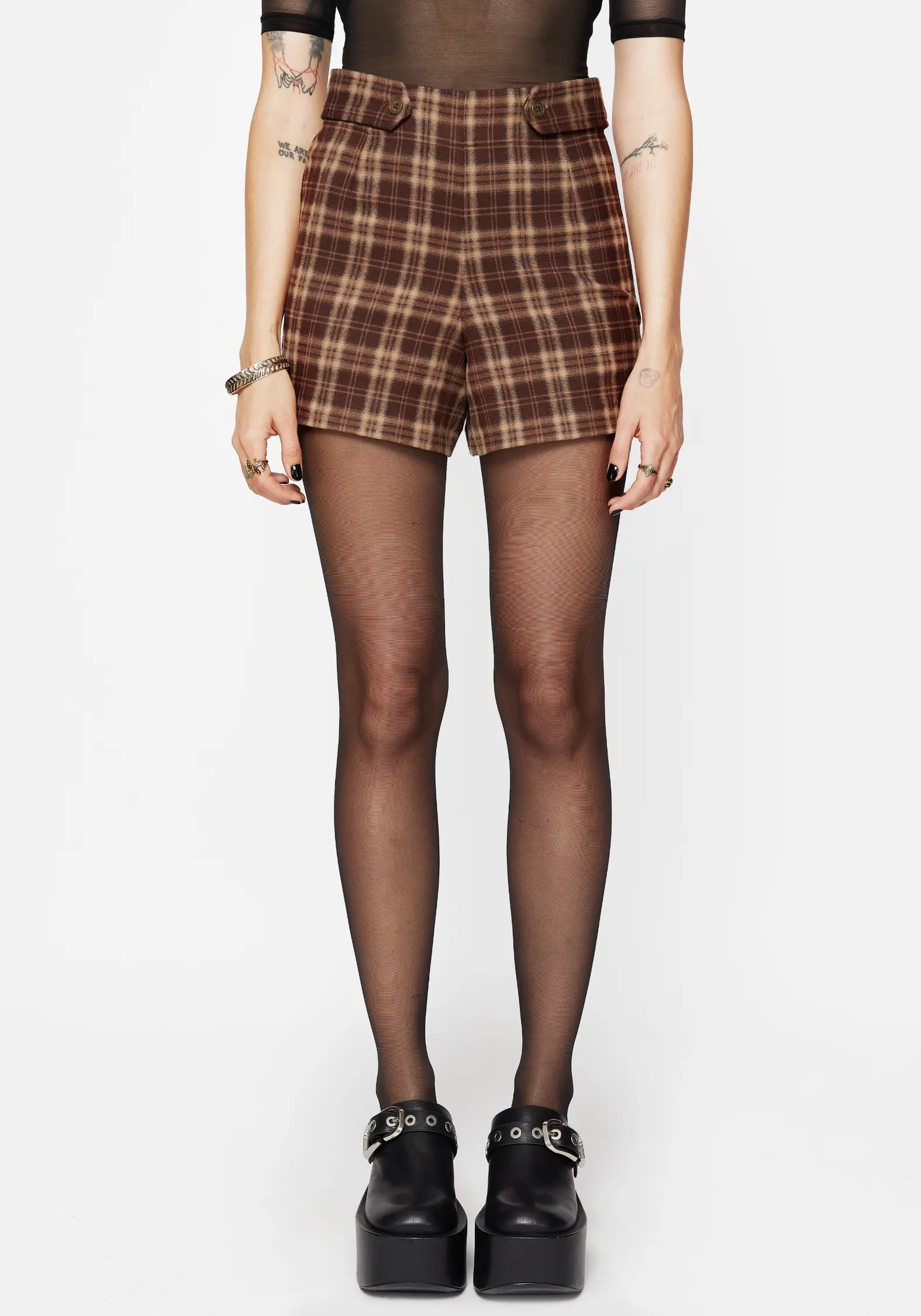 Milo Check Shorts anti - static Wide Leg Opening