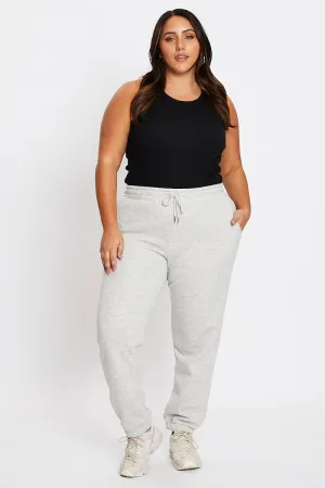 Grey Elastic Waist Track Pants Hidden Pocket System