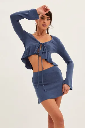 Style Staple Blue Mini Skirt Low Rise