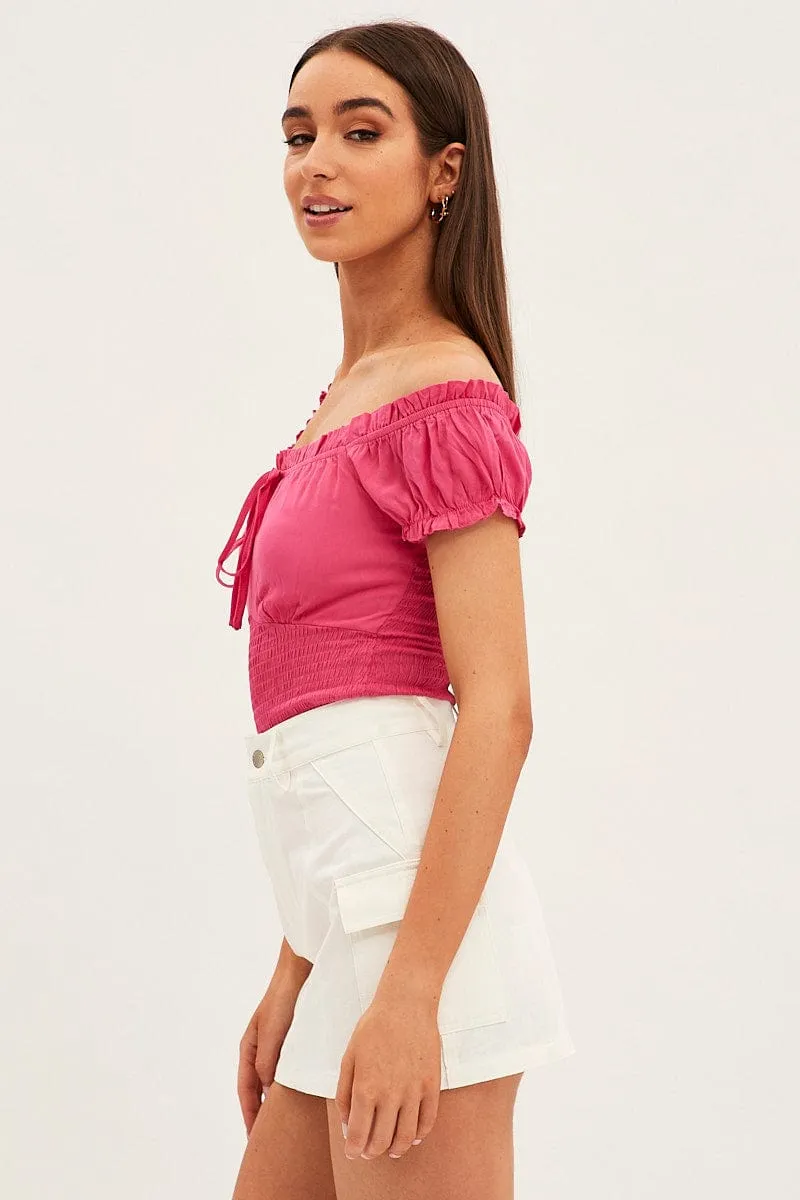 Outdoor Gathering Simple Layer White Cargo Skirt Mini Mid Rise