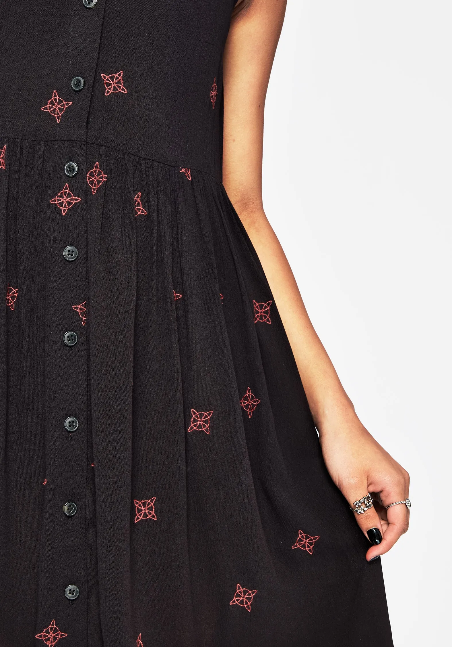 Sublime Witches Knot Embroidered Mini Dress Head Turn