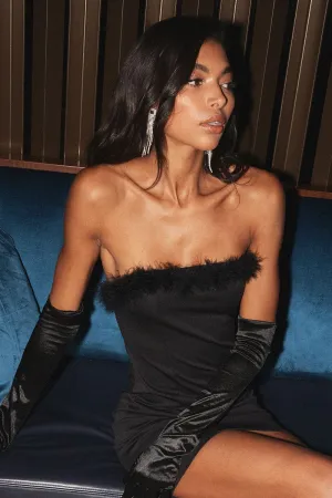 City Mode Black Evening Bodycon Mini Dress