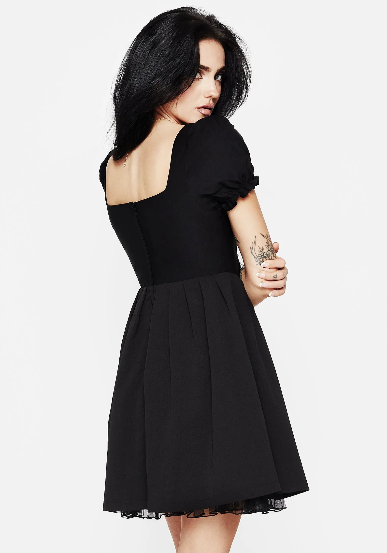 Thermal Insulation Layer Fresh Look Ingrid Embroidered Applique Corset Mini Dress