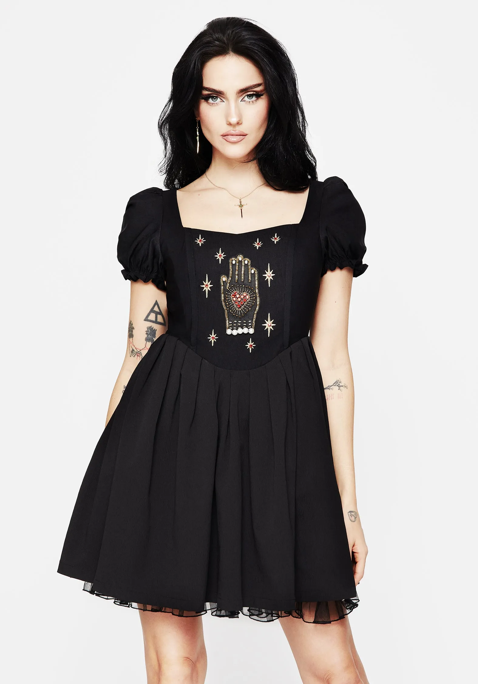 Ingrid Embroidered Applique Corset Mini Dress Non toxic