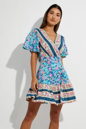 Green Boho Boho Wrap Mini Dress Daring Mode Chafe Guard