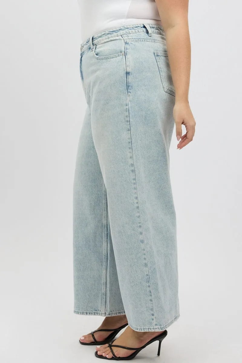 Denim Wide Leg Jeans High Rise Summer Vibes Home Comfort Weekend Warrior