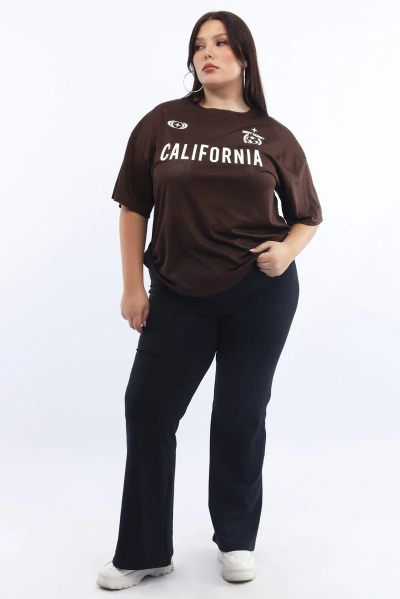 Brown Graphic T Shirt Short Sleeve Crew Neck Customer Favorite