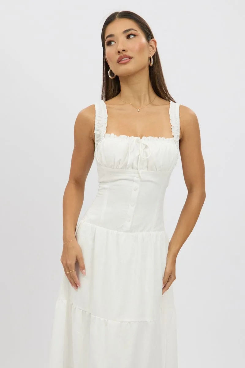 Free Air Light and airy dress White Maxi Dress Drop Waist