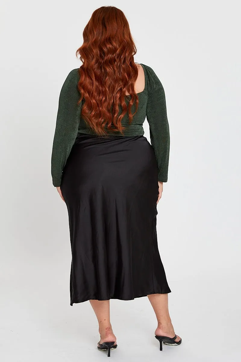 Black Midi Skirt Department Store Style Outfit Display