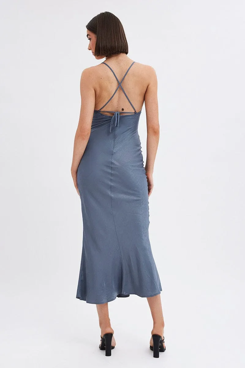 Fashionable day-to-night gown Coral Bay Grey Maxi Dress Sleeveless