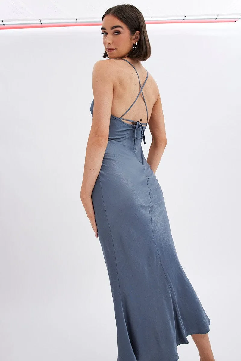 Grey Maxi Dress Sleeveless Effortless vacation dress