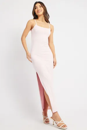 Pink Bodycon Dress Maxi Supersoft Batiste Glow