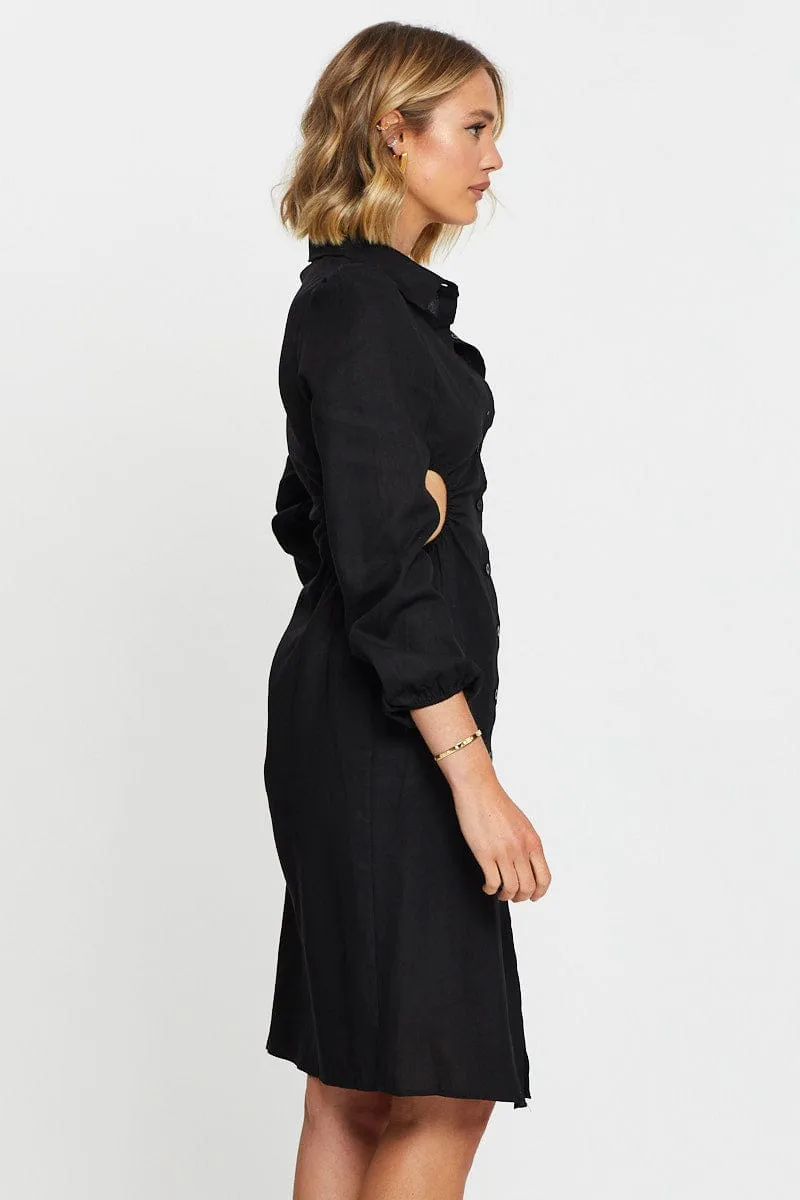 Black Mini Dress Long Sleeve Galaxy Mist