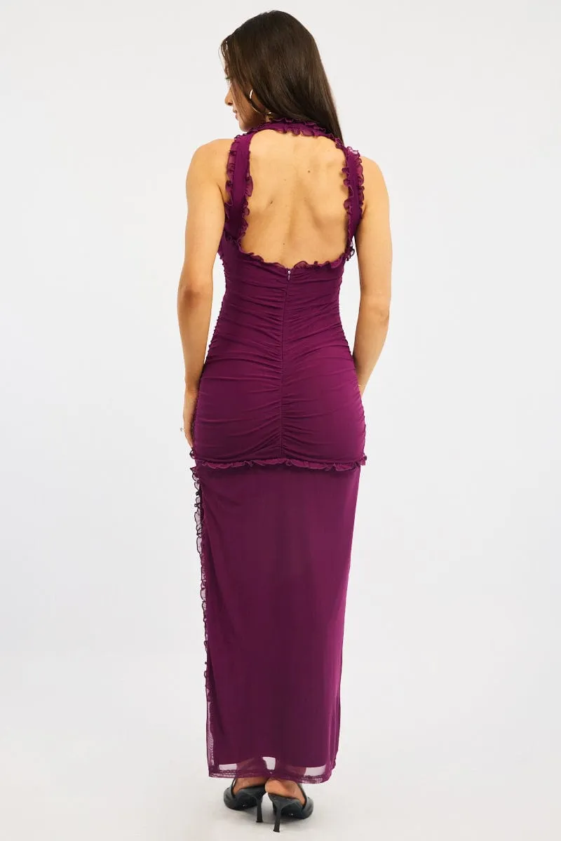 Purple Bodycon Dress Maxi This maxi dress combines classic style with modern comfort for a timeless look Layer Ready