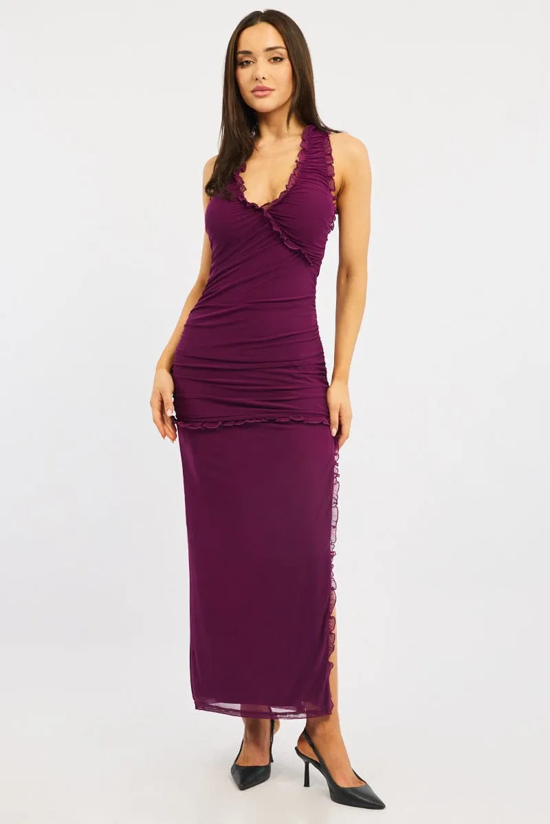 Purple Bodycon Dress Maxi With its soft fabric and elegant cut this dress is perfect for all-day wear
