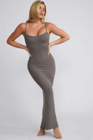 Comfortable chic maxi Modal Scoop-Neck Maxi Dress in Grey