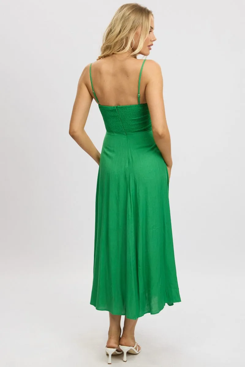 Sand Shore Green Maxi Dress Tie Detail Strappy