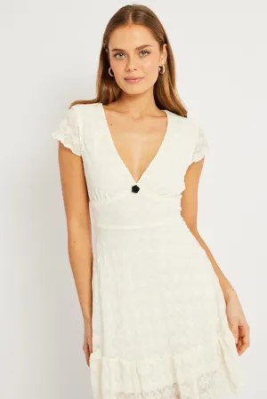White Mini Dress Lace Moisture Wicking Technology Glow Edge