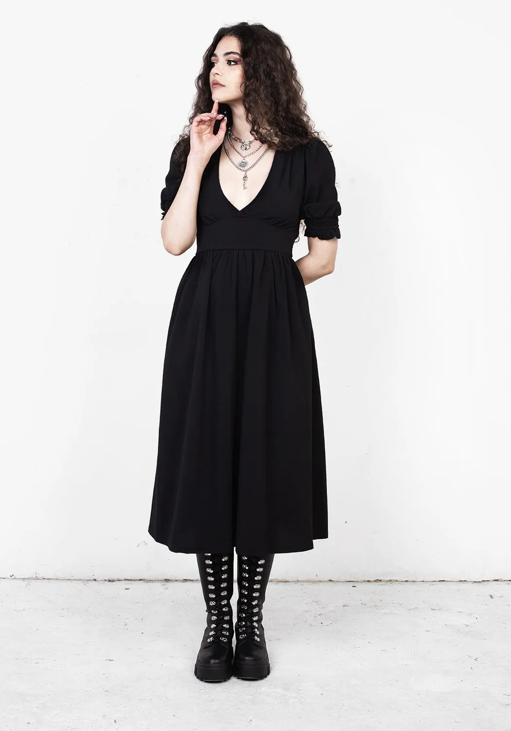 DIVINATION TEXTURED MIDI DRESS Trendy and Timeless