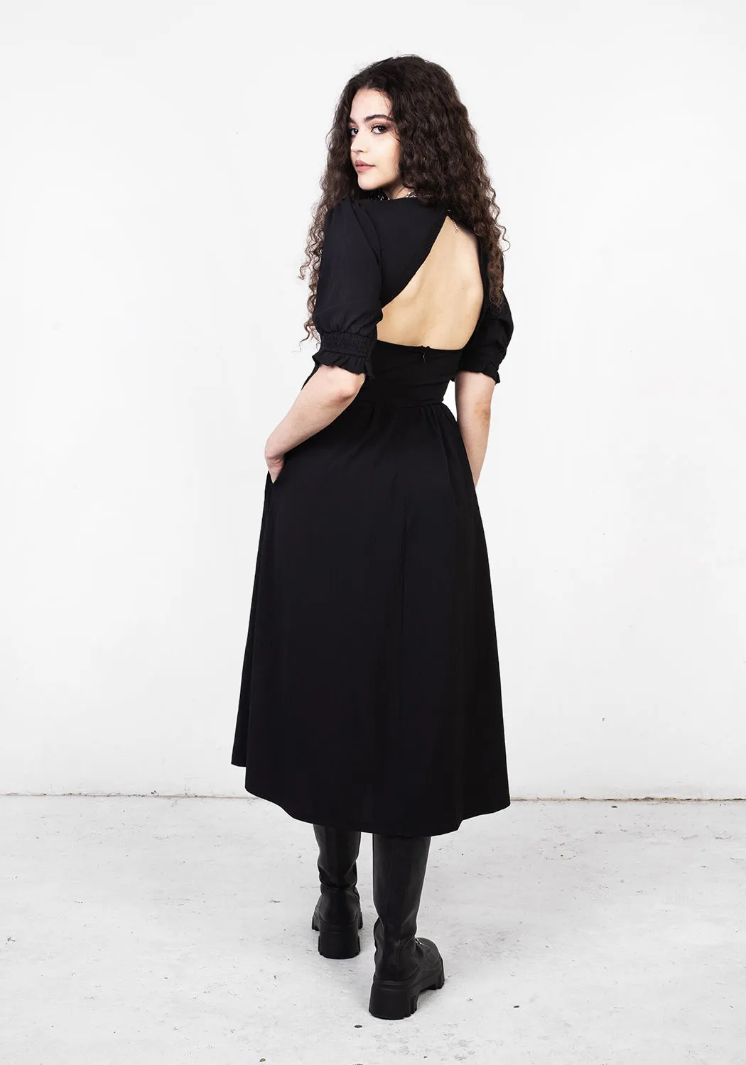 DIVINATION TEXTURED MIDI DRESS Versatile Silhouettes