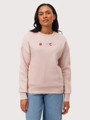 Lilem Block Letter Crew Neck Sweatshirt Basic Core