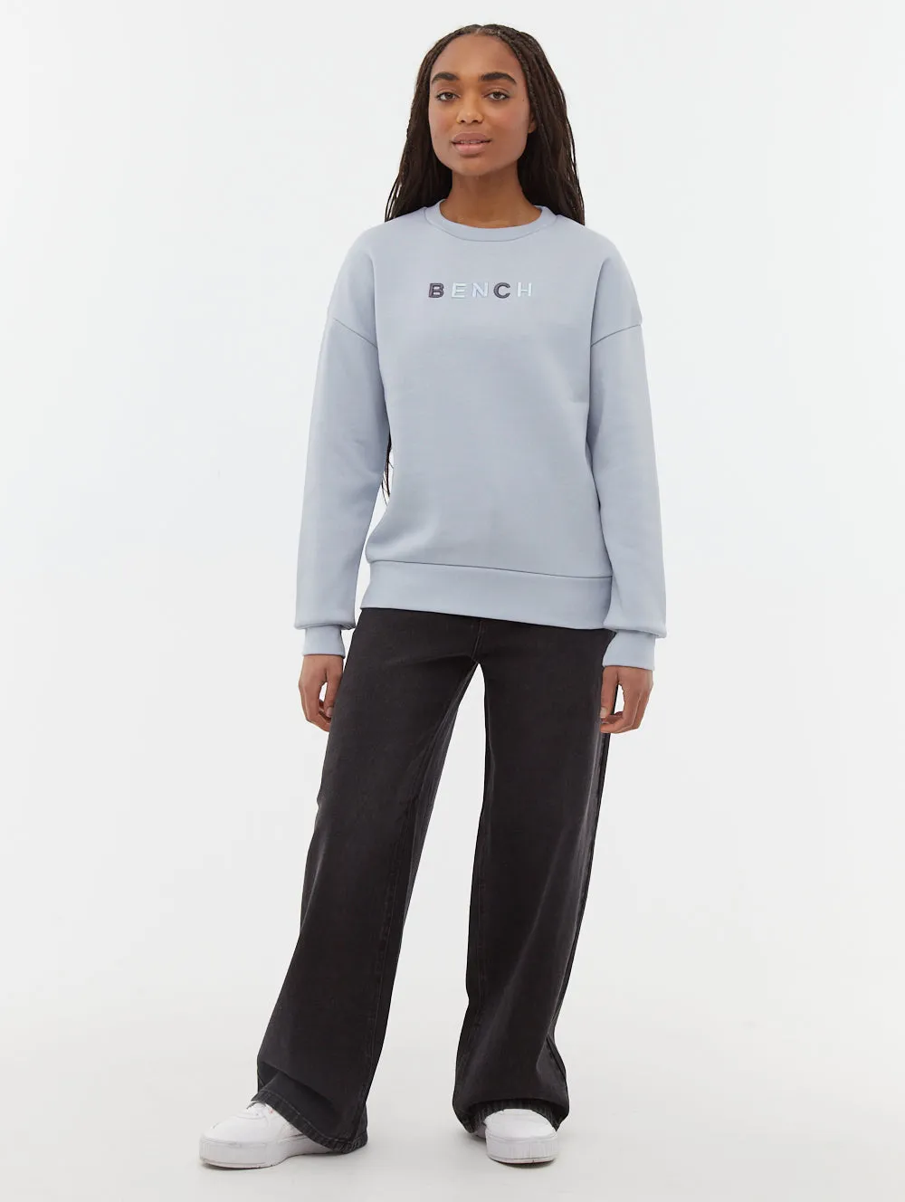 Lilem Block Letter Crew Neck Sweatshirt Wild Mood Cozy Sweatshirt