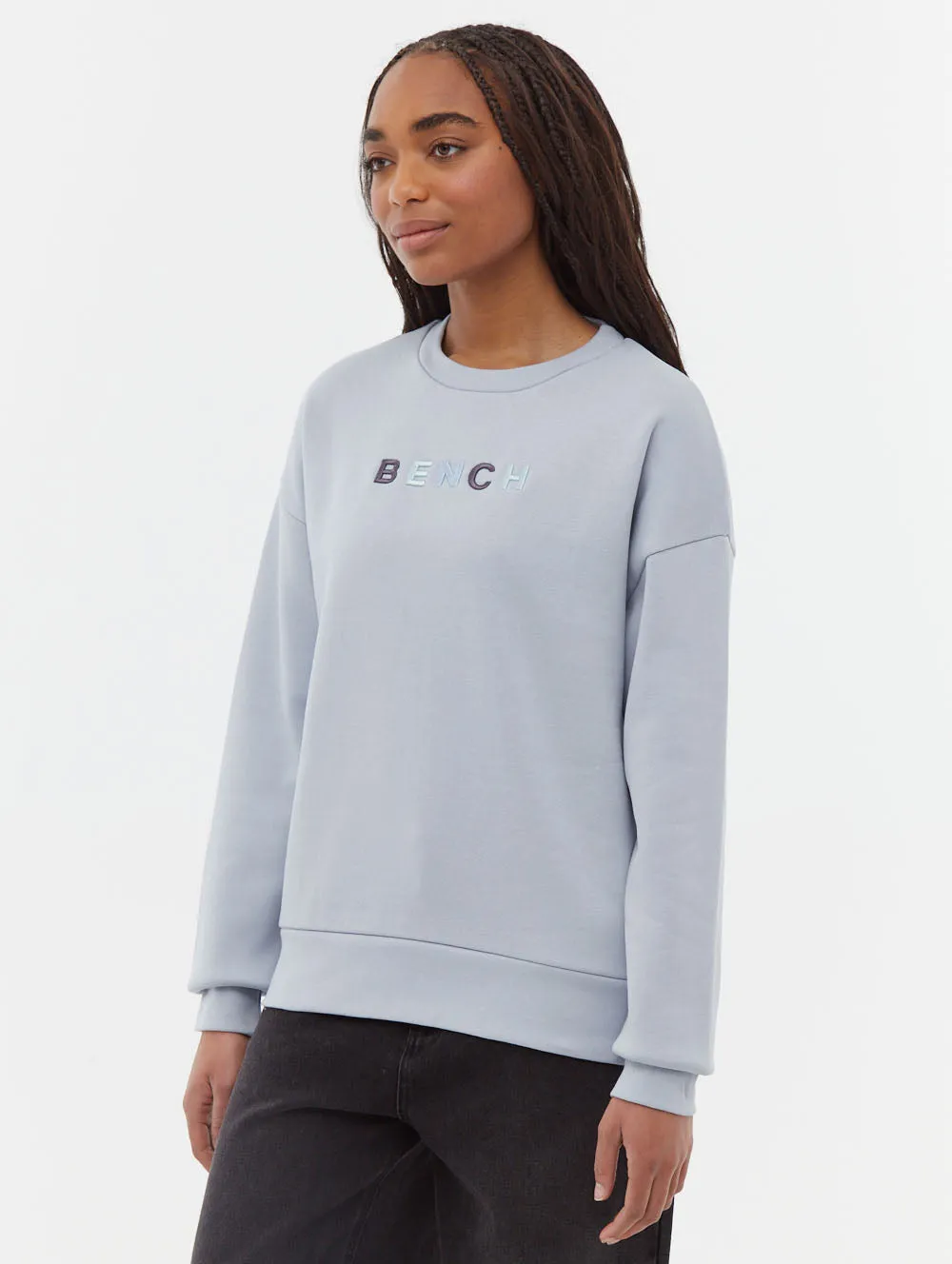 Lilem Block Letter Crew Neck Sweatshirt Colorfast Technology